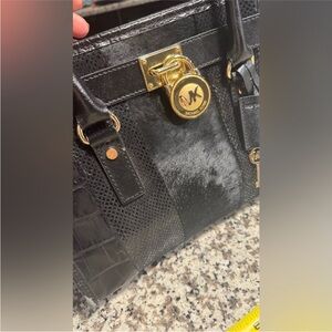 Michael Kors Black and Gold Satchel purse
